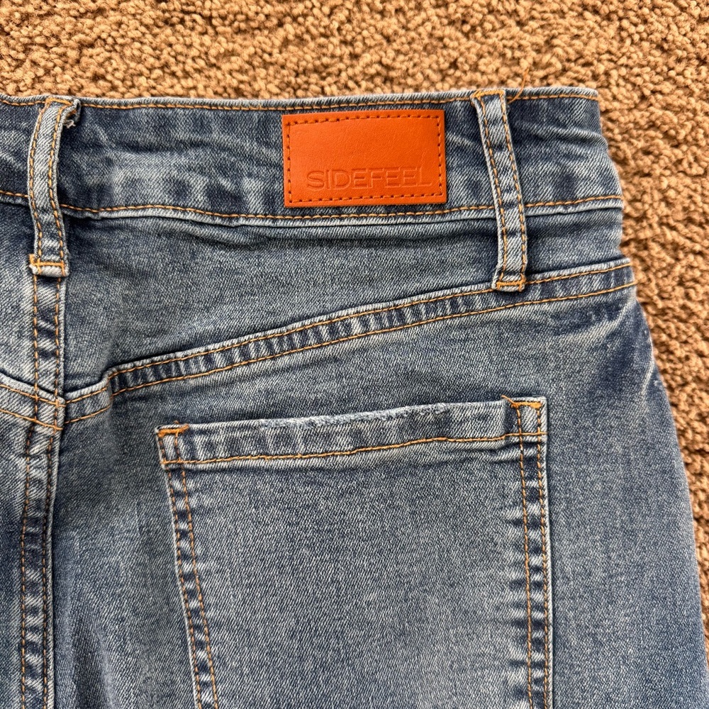 Sidefeel Women’s Barrel Jeans Cropped Ankle Wide Leg Denim Pants size 8 - Picture 8 of 9